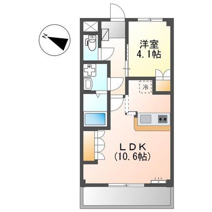 シャルマン・ラティール(1LDK/1階)の間取り写真