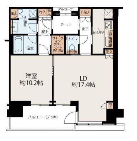 グラングリーン大阪 THE ノース RESIDENCE(1LDK/35階)の間取り写真