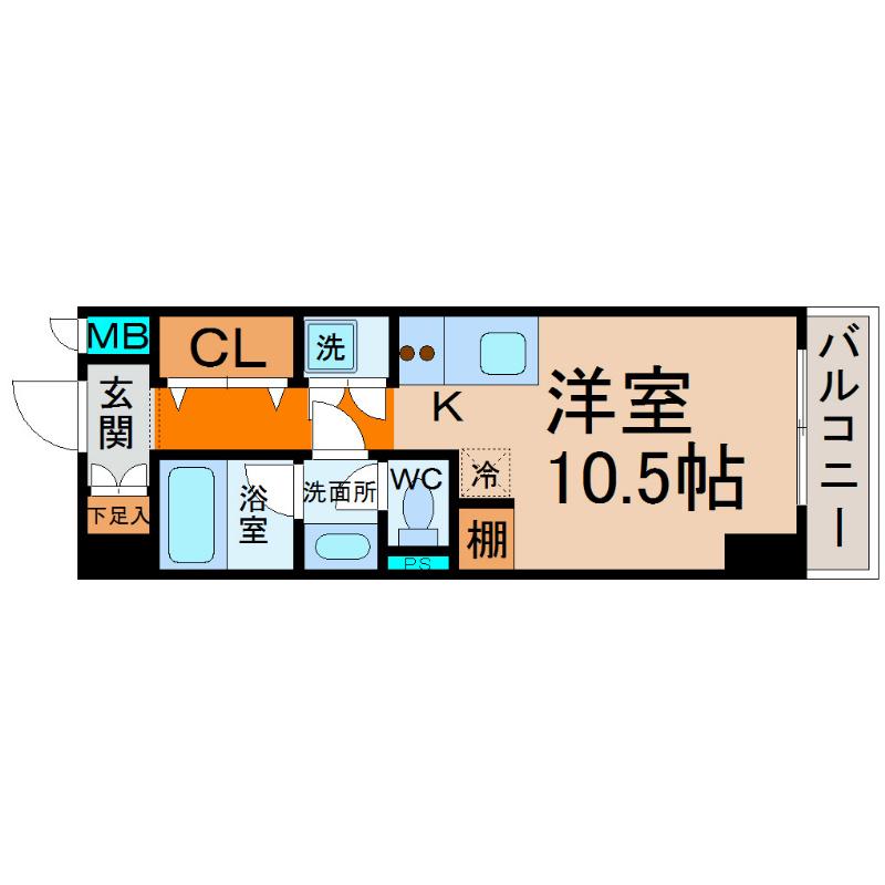 泉アパートメント(ワンルーム/8階)の間取り写真