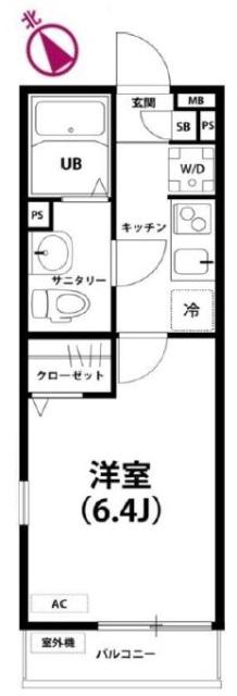 リブリ・LUXTIA(1K/2階)の間取り写真