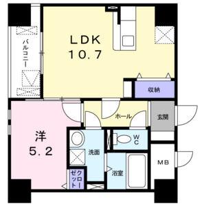 リフレスタ 吹上(1LDK/8階)の間取り写真