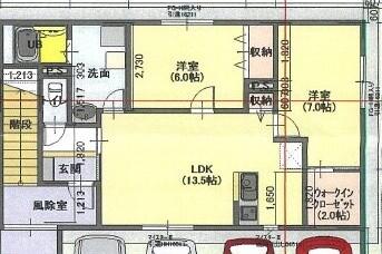 メゾンDEグレイス(2LDK/1階)の間取り写真