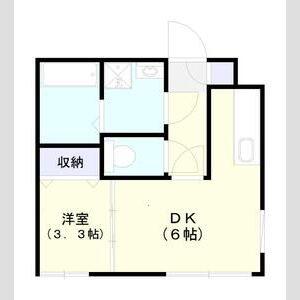 ラムズ西岡(1DK/3階)の間取り写真