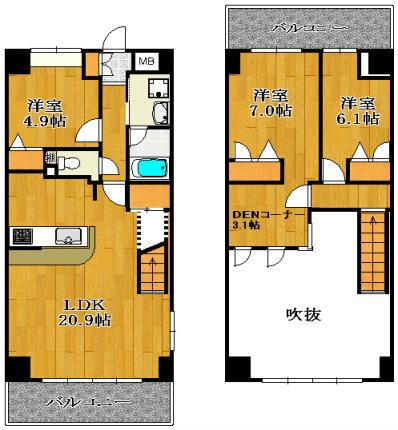 グラシア(3LDK/5階)の間取り写真