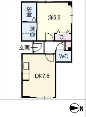 メゾン磯部(1DK/3階)の間取り写真