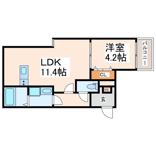 メゾンクレール御領(1LDK/2階)の間取り写真