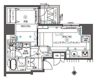 ZOOM秋葉原ノース(1LDK/4階)の間取り写真