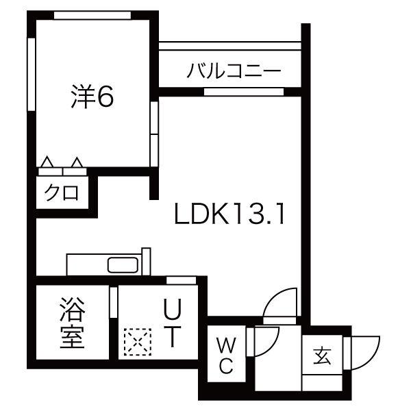 ZABO HILLS HONCHO(1LDK/4階)の間取り写真