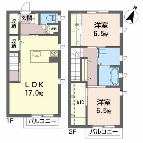 メゾンリバレイン(2LDK/1階)の間取り写真