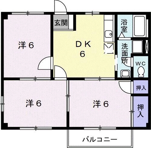 シティハイツときわ台(3DK/2階)の間取り写真