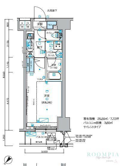 メインステージ小竹向原(1K/12階)の間取り写真