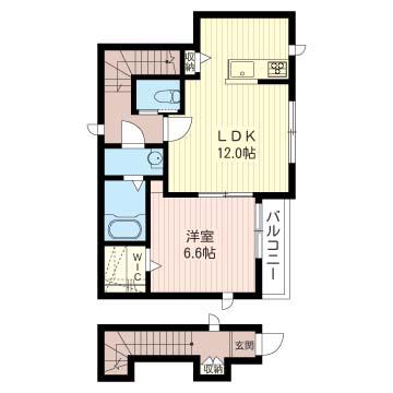MAISON GREEN(1LDK/2階)の間取り写真