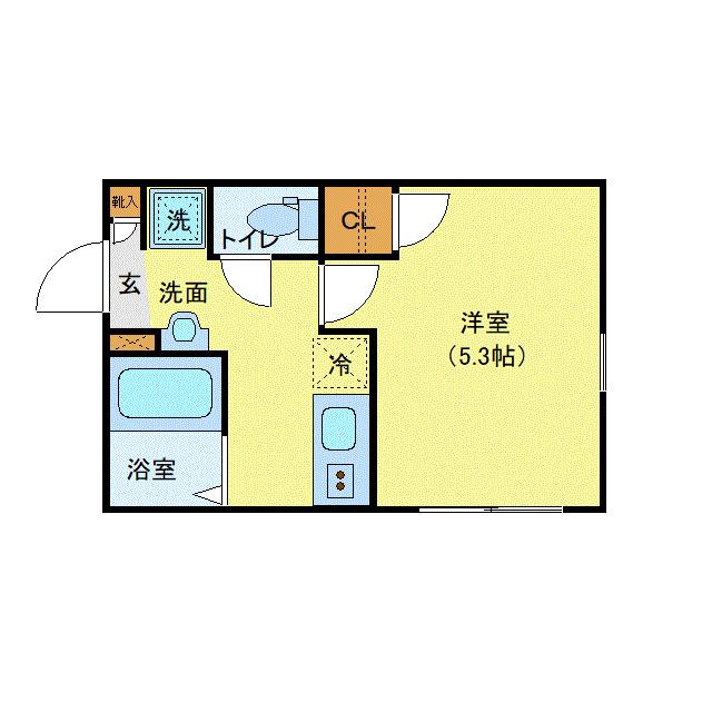 グレースコート町屋(1K/2階)の間取り写真