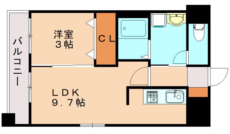 アリエス学研都市II(1LDK/4階)の間取り写真