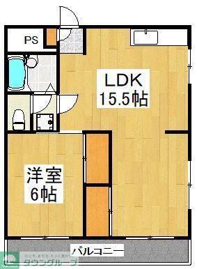 双葉ハイツI(1LDK/2階)の間取り写真