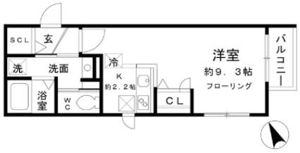 リラ下北沢(1K/2階)の間取り写真