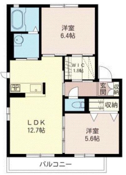 リッツクレスト西所沢(2LDK/1階)の間取り写真