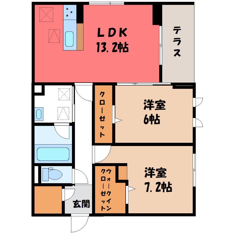 D-ROOM星川(2LDK/1階)の間取り写真