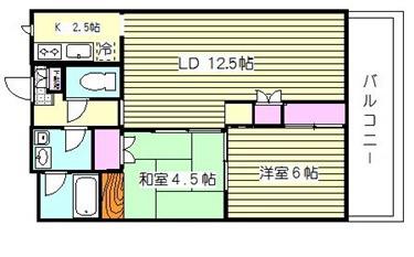 ヴィラ・パルフェ戸塚(2LDK/2階)の間取り写真