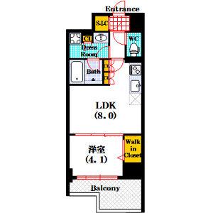 クロスレジデンス阿波座駅前(1LDK/3階)の間取り写真