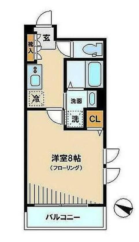 ARTESSIMO GINO(1K/2階)の間取り写真