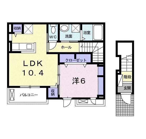 クレールコート(1LDK/2階)の間取り写真