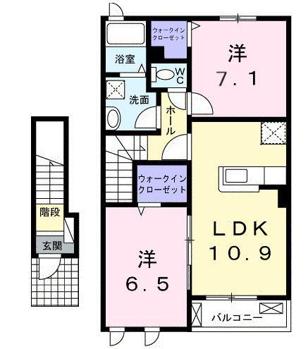 リーリエ(2LDK/2階)の間取り写真