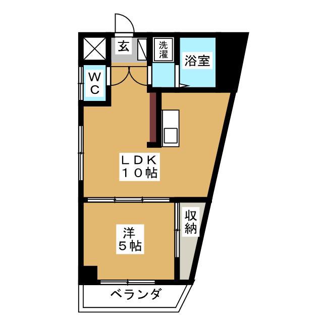 レンツェン松庵(1LDK/3階)の間取り写真