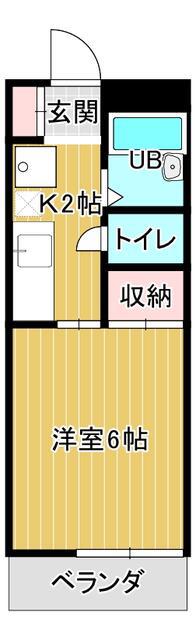 ハーモニー神代(1K/1階)の間取り写真