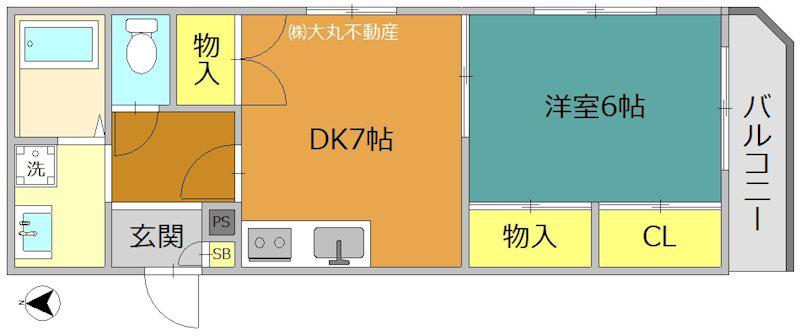 マンションロワジール(1DK/3階)の間取り写真