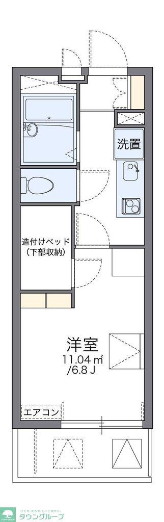 レオパレス拝島町II(1K/2階)の間取り写真