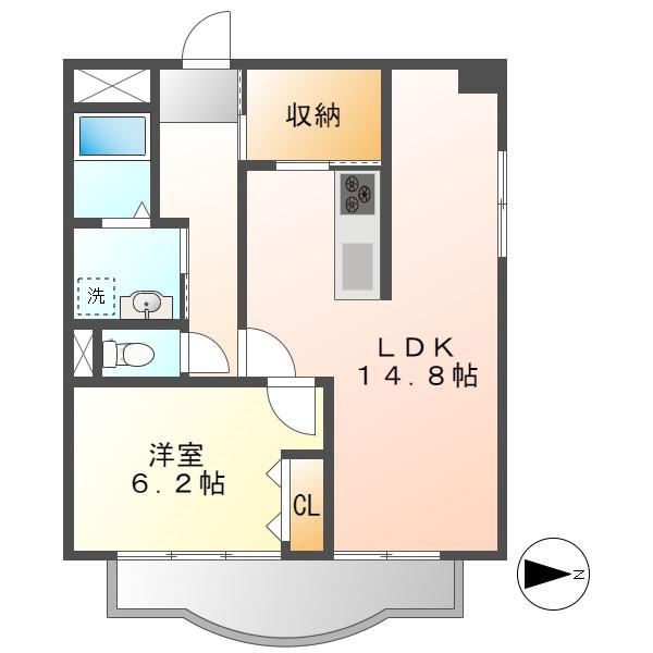 鳥山ハイツ(1SLDK/3階)の間取り写真