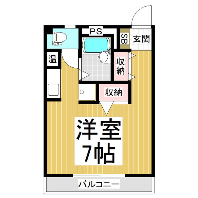 タウンコート(ワンルーム/3階)の間取り写真