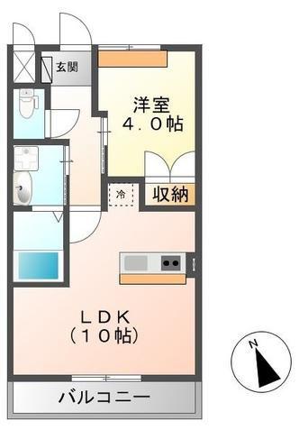 サニーコート1(1LDK/2階)の間取り写真
