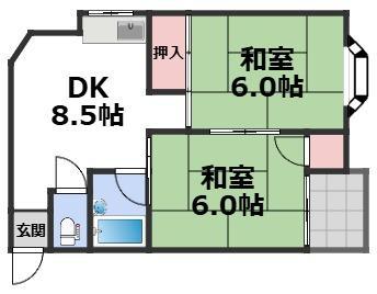 サンシャインMKM大池(2DK/3階)の間取り写真