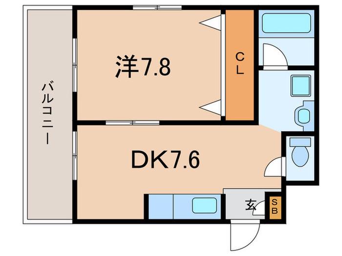 リダイ六甲(1DK/3階)の間取り写真