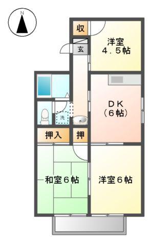 WING HILLS(3DK/1階)の間取り写真