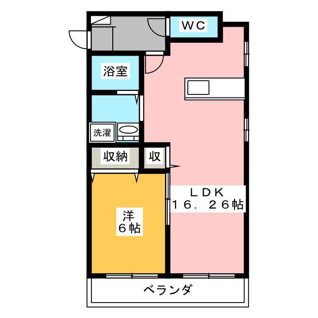 ベルウッドマンション(1LDK/2階)の間取り写真