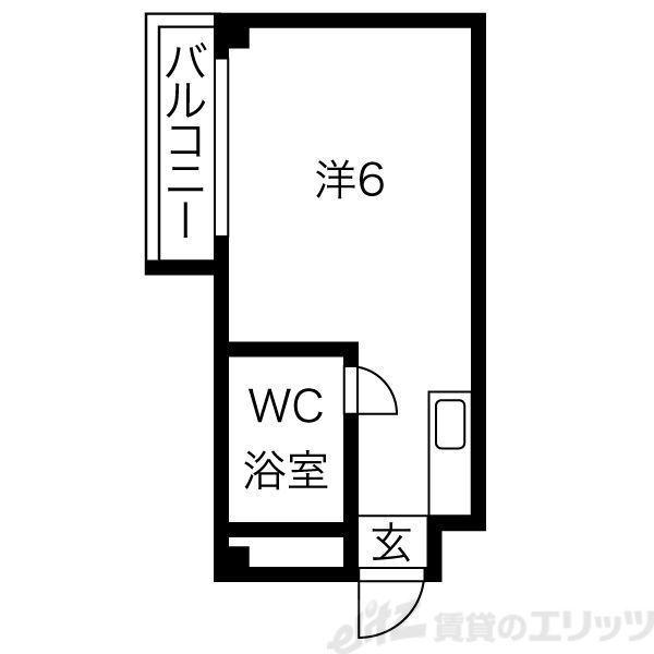 ラフォーレ千里(ワンルーム/2階)の間取り写真