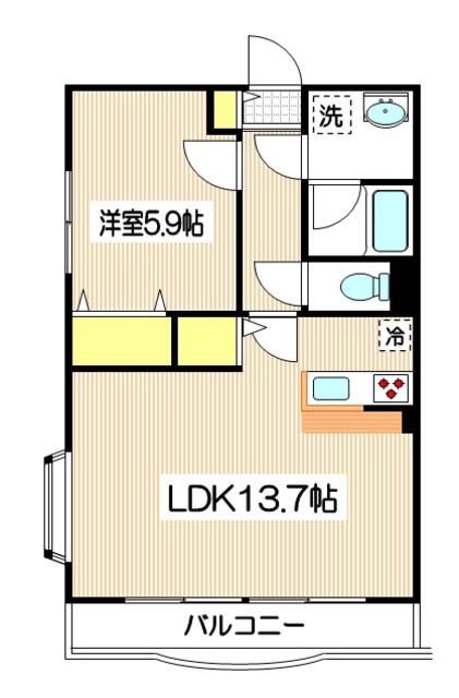 プランドールアイ(1LDK/3階)の間取り写真