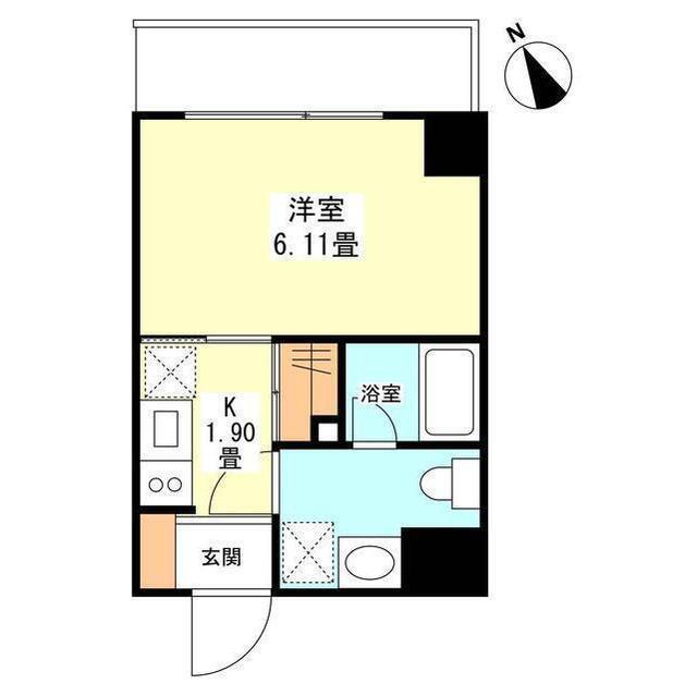サンクレスト弐番館(1K/4階)の間取り写真