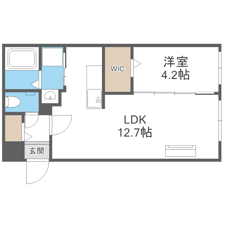ラグナベルデ北郷(1LDK/3階)の間取り写真