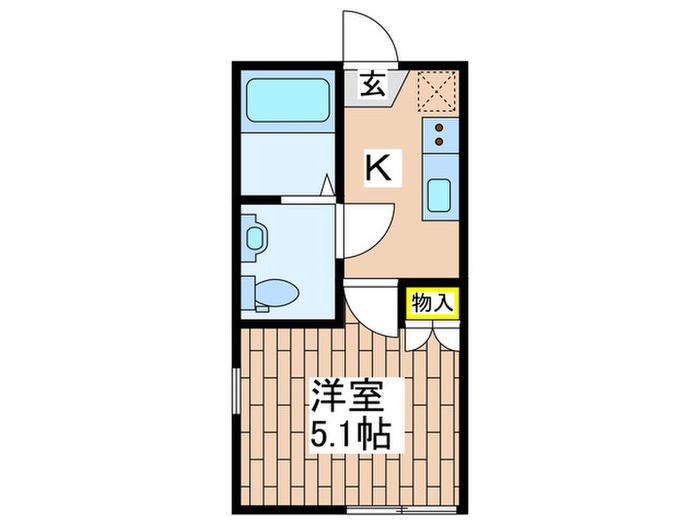 やまてライフ(1K/2階)の間取り写真