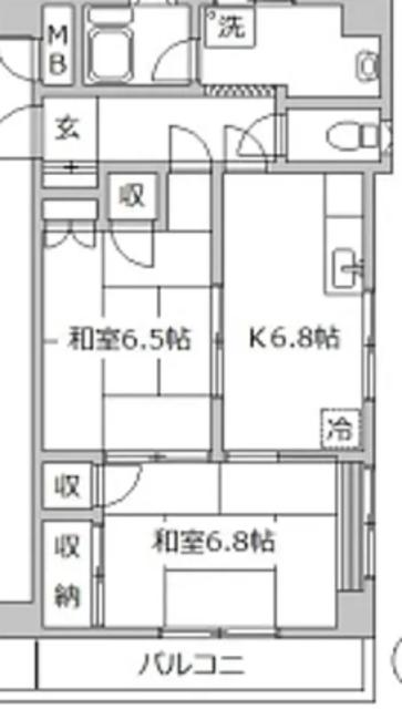 勇進ビル(2DK/3階)の間取り写真