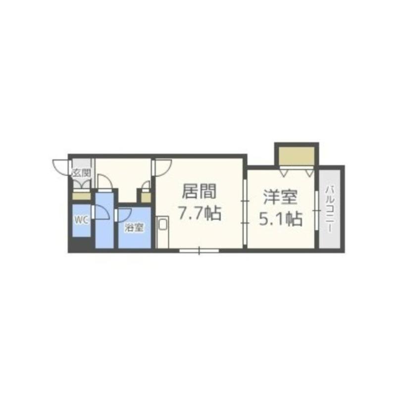 VERTICAL18(1LDK/7階)の間取り写真