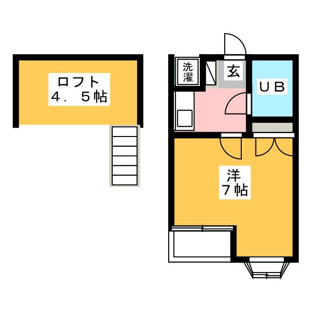 ラークヒルズK1(1K/2階)の間取り写真