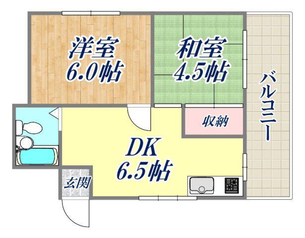 グローリーM(2DK/3階)の間取り写真