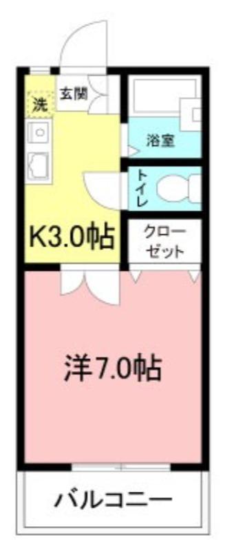 コーポカトレア(1K/2階)の間取り写真