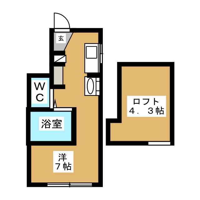 ベルフォート平井(ワンルーム/1階)の間取り写真