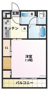 リブリ・HIYOSHIリブリ日吉(1K/1階)の間取り写真